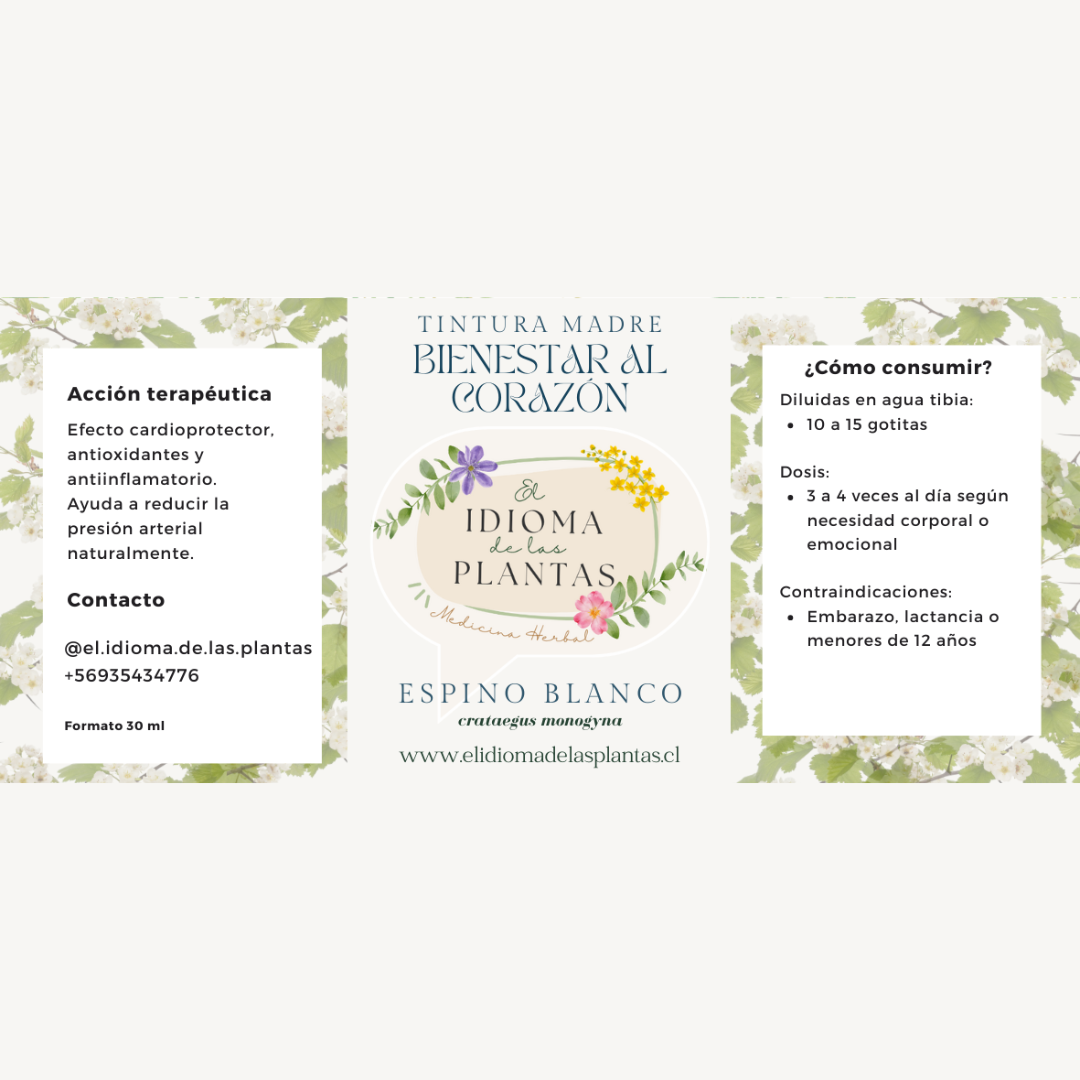 Tintura madre Espino Blanco - Bienestal al corazón