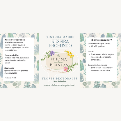 Tintura Madre de Flores Pectorales - Respira Profundo