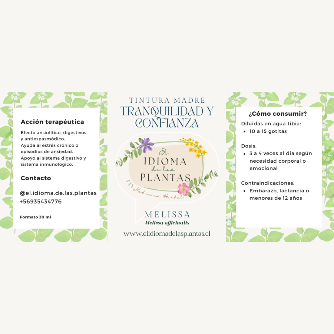 Tintura madre Melissa - Tranquilidad y confianza
