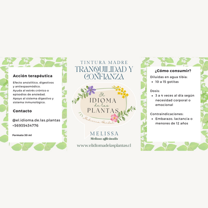 Tintura madre Melissa - Tranquilidad y confianza
